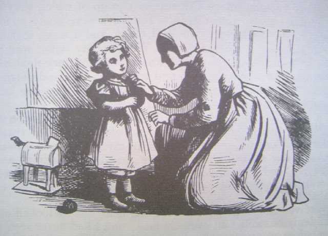 「シリング銀貨」イラスト二枚目,母親と小さな子供